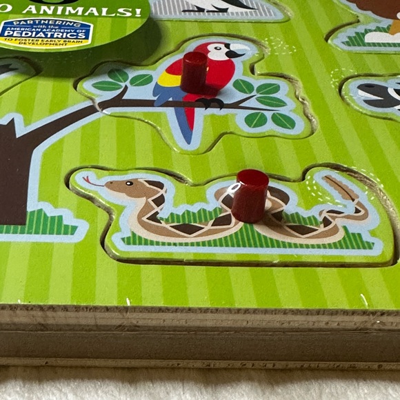 2 NEW Melissa & Doug Zoo & Farm Animals Wooden Peg Sound 8pc Puzzles 🧩 2Yrs+ - Picture 6 of 16